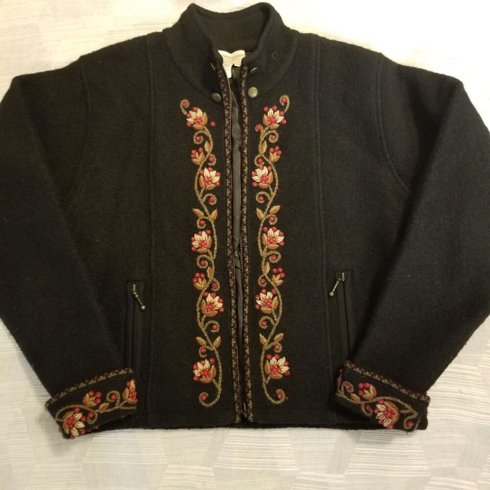 Coldwater Creek Icelandic Designs Wool Sweater Jacket Large